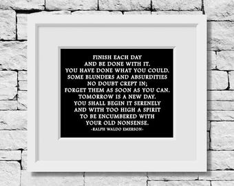 Ralph Waldo Emerson Quote Print, Inspirational Wall Art, Motivational Quote Decor, Positive Mindset Print, Self Care Decor