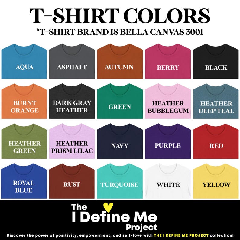 t - shirt colors for different types of t - shirts