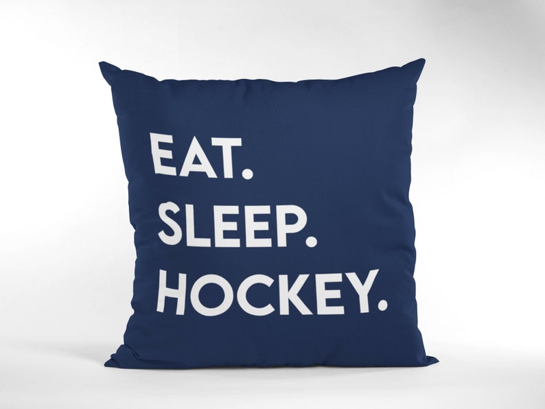 Hockey Pillow, Hockey Player Gift, Hockey Toss Pillow, Hockey Pillow Cover, Hockey Decor, Toss Pillow, Throw Pillow, Hockey Pillow Case image 1