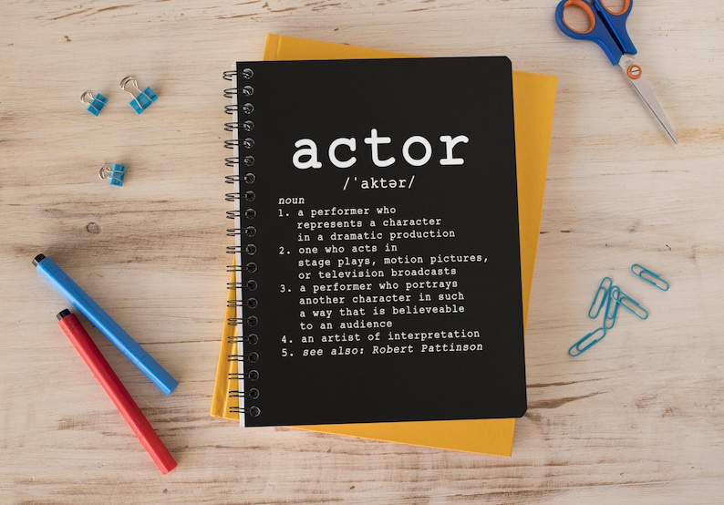 Personalized Actor Spiral Notebook, Actor Definition Notebook, Actress Spiral Notebook, Theatre Actor image 1