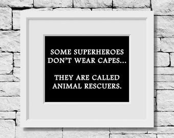 Animal Rescuer Gift, Animal Rescue Gift, Wildlife Lover Wall Art, Animal Lover Gift, Rehabilitator Appreciation