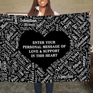 Custom Message of Love and Support Blanket With Name and Heart, Personalized Cancer Care Blanket, Hospital Blanket, Comfort Blanket