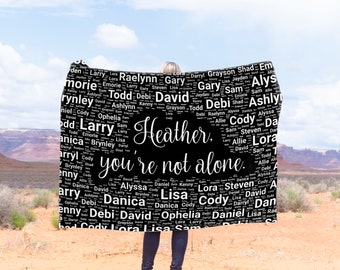 You&#39;re Not Alone Support Blanket, Personalized Encouragement Blanket, Inspiring Blanket, Comforting Gifts, Hopeful Gift For Friend