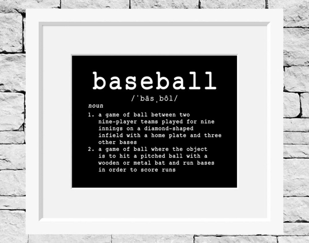 Baseball Definition Print, Baseball Print, Baseball Wall Decor