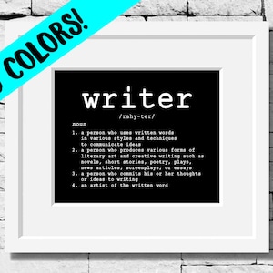 Writer Definition, Writer Print, Writer Gift, Writing Quotes, Author Gift, Writing Inspiration, Writing Teacher