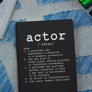 Personalized Actor Spiral Notebook, Actor Definition Notebook, Actress Spiral Notebook, Theatre Actor image 5