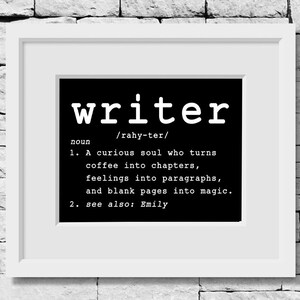 Custom Writer Definition Print, Gifts for Writers, Writer and Coffee Lover, Writing Decor, Writer Prints, Author Gift, Author Print