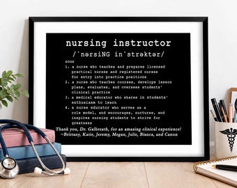 Personalized Nursing Instructor Gift, Nurse Educator Gift, Nursing Professor Gift, Nursing Instructor Definition Print, Nursing School Decor