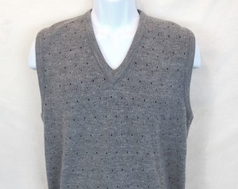 Vintage Sweater Vest by Lord Jeff Very Soft Gray with Dots