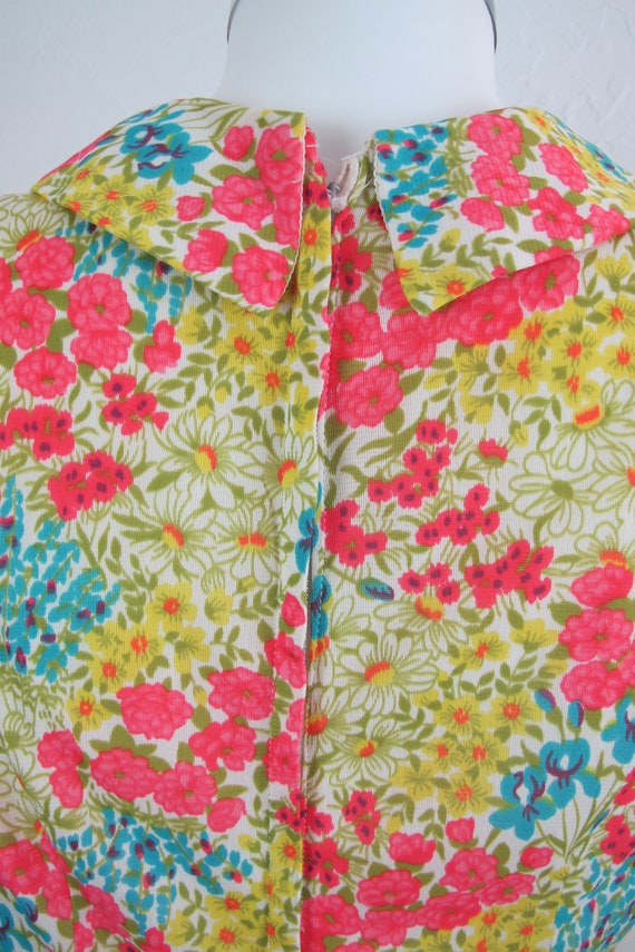 Amazing Vintage 70s Floral Shift Dress Sleeveless - image 6