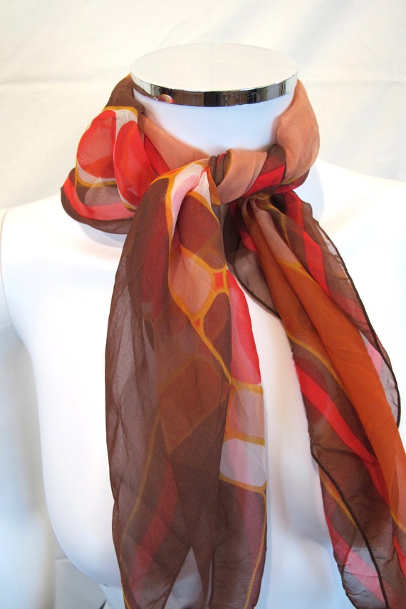 Vintage 60s/70s Sheer Mod Scarf - image 3