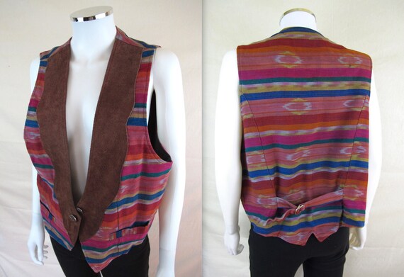 Vintage Chico's Design Southwestern Vest Handwove… - image 1