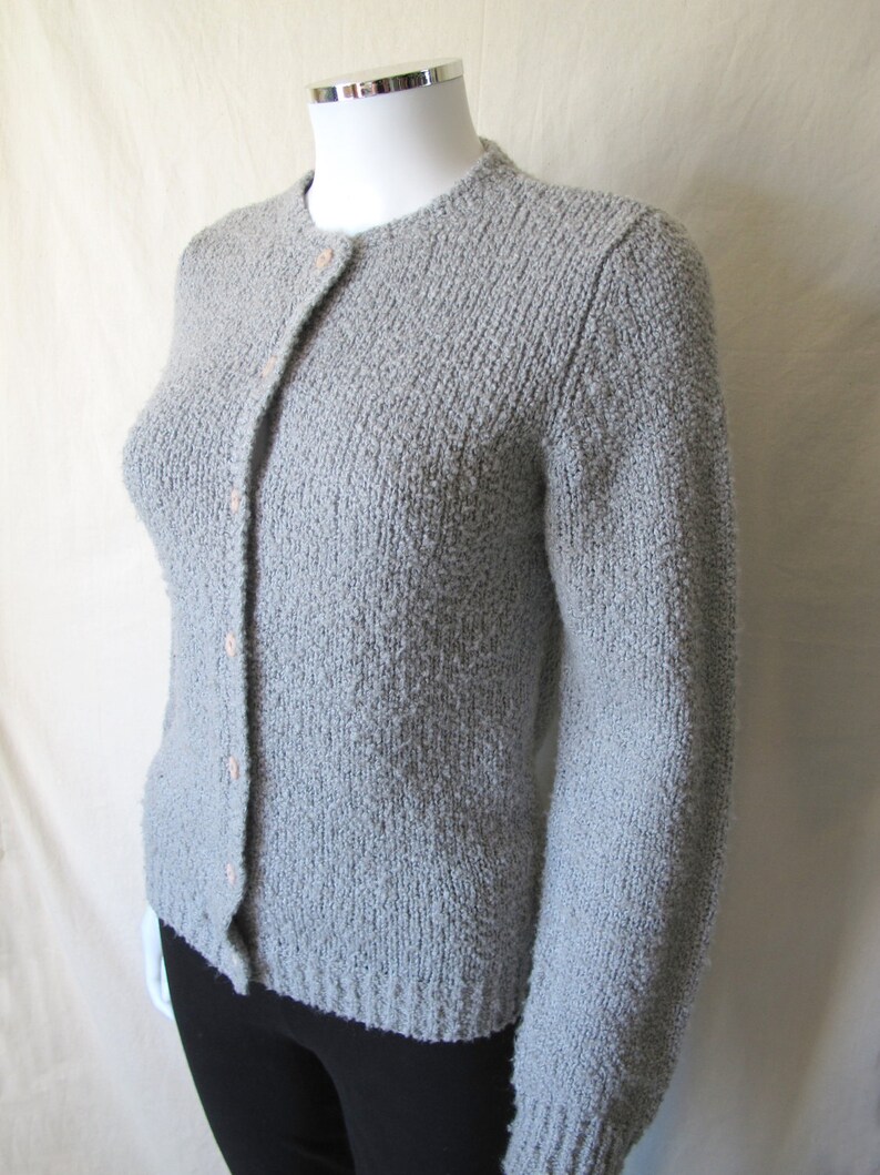 Vintage 60s Delicate Gray Cardigan by Leroy II Knitwear