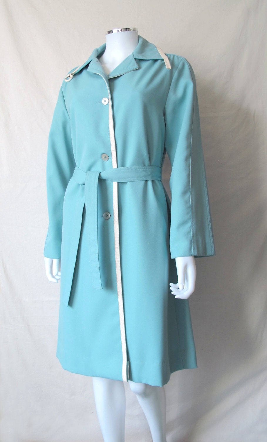 【60s】Euro Vintage Cotton Belted Coat 46 60s Belted Coat - Etsy