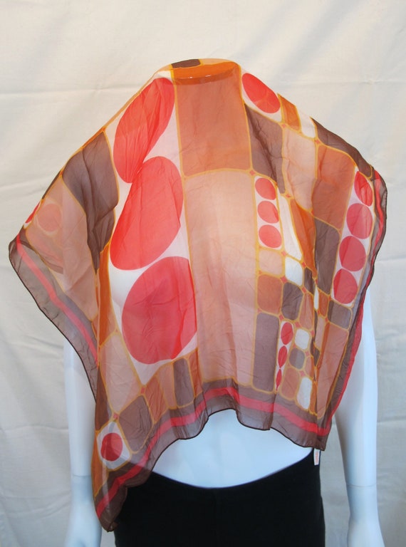 Vintage 60s/70s Sheer Mod Scarf - image 4