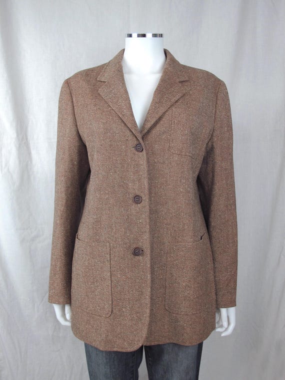 Façonnable, Faconnable designed by Albert Goldberg Women's Wool Cashmere Tweed Blazer
