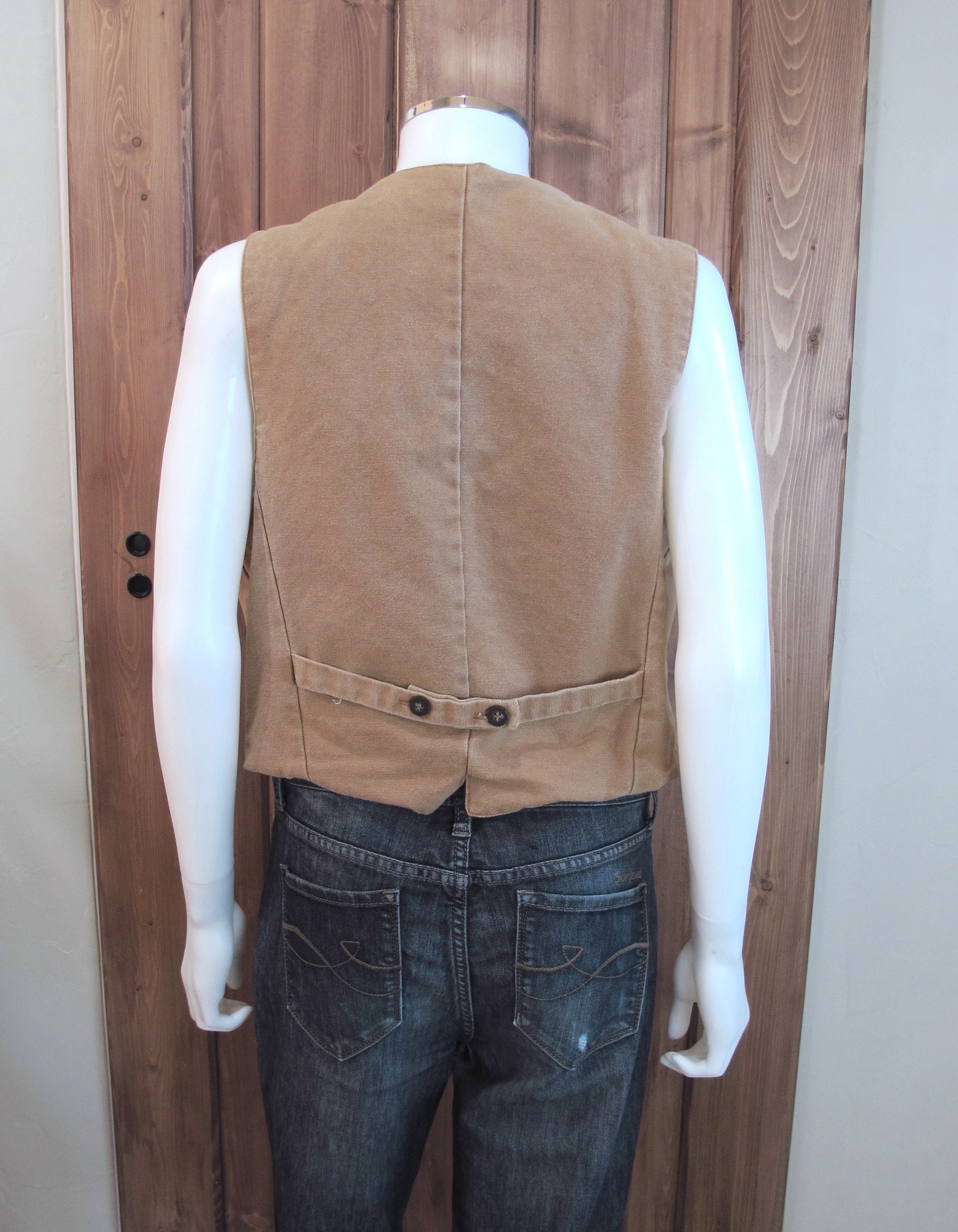 Vintage Scully Vest Duck Cotton With Ticking Lining Westernwear - Etsy