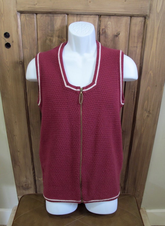 Vintage 60s/70s  Barclay Men's Knit Vest Burgundy