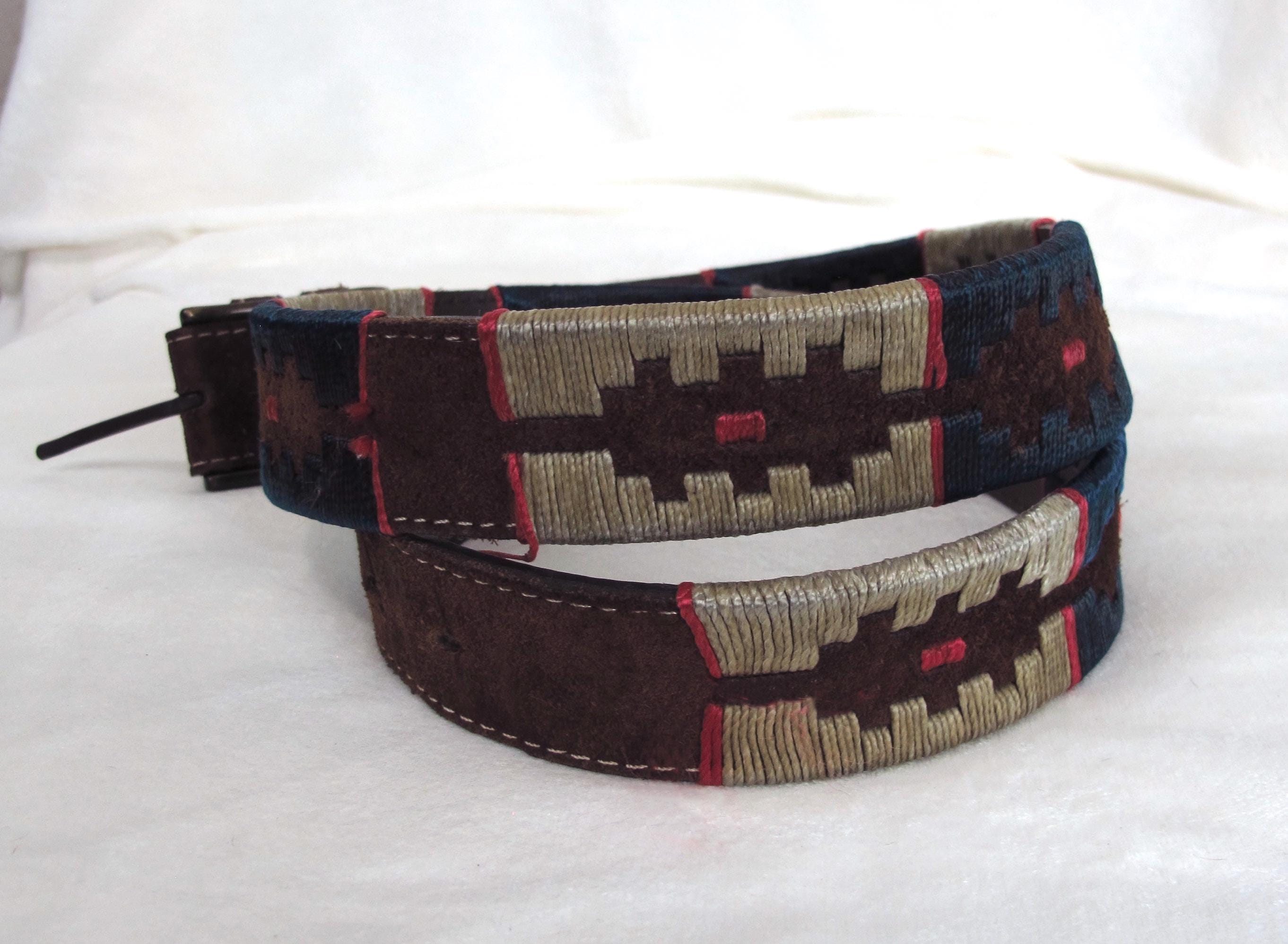 Vintage Cuero Vaca Industria Argentina Dark Brown Leather Belt w/Gold Hardware Rare Cuero Vaca Industria Argentina Handmade Bohemian… - Gem main image 3