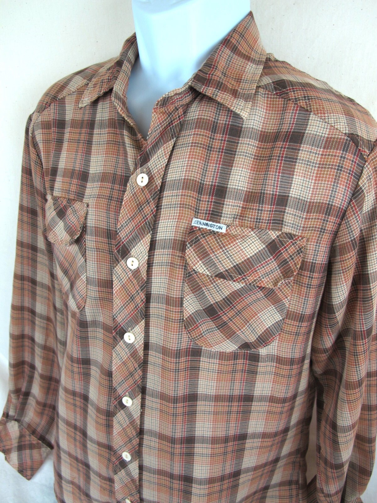 Vintage 70s Kennington Rust Tones Plaid Western Button up Vintage 70s Kennington Rust Tones Plaid Western Button up