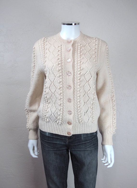 Vintage 70s/80s Cream Cardigan Sweater