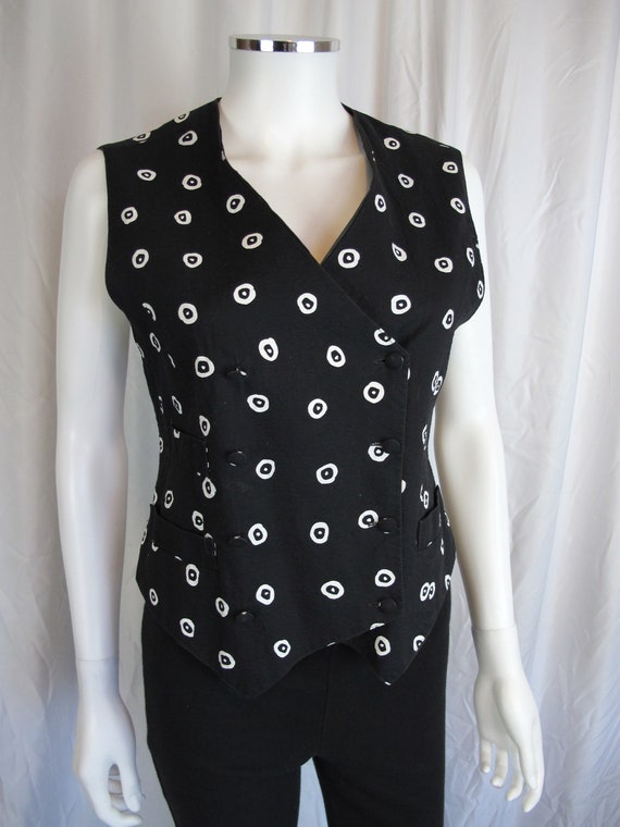 80s/90s French Abstract Vest: Noir C'est Noir - image 1