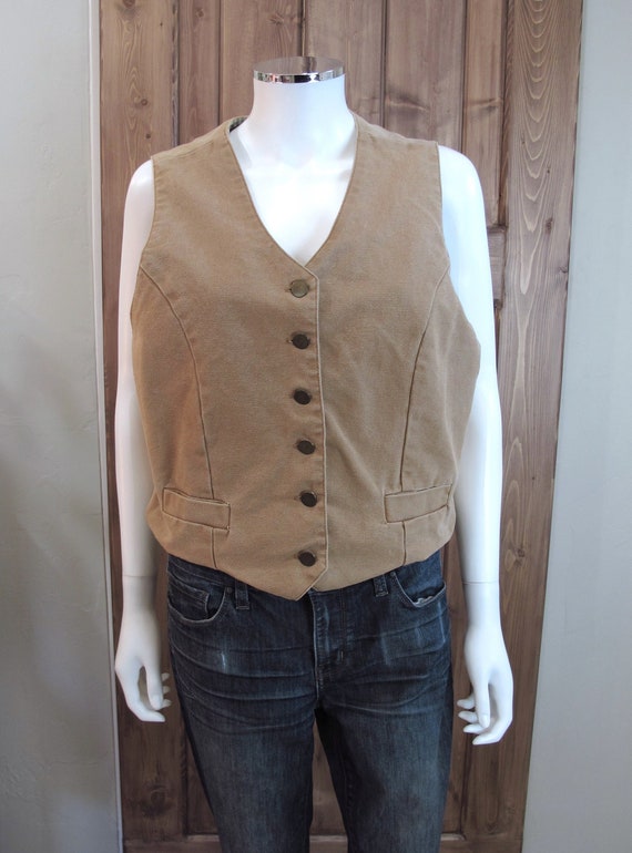 Vintage Scully Vest Duck Cotton With Ticking Lining Westernwear - Etsy