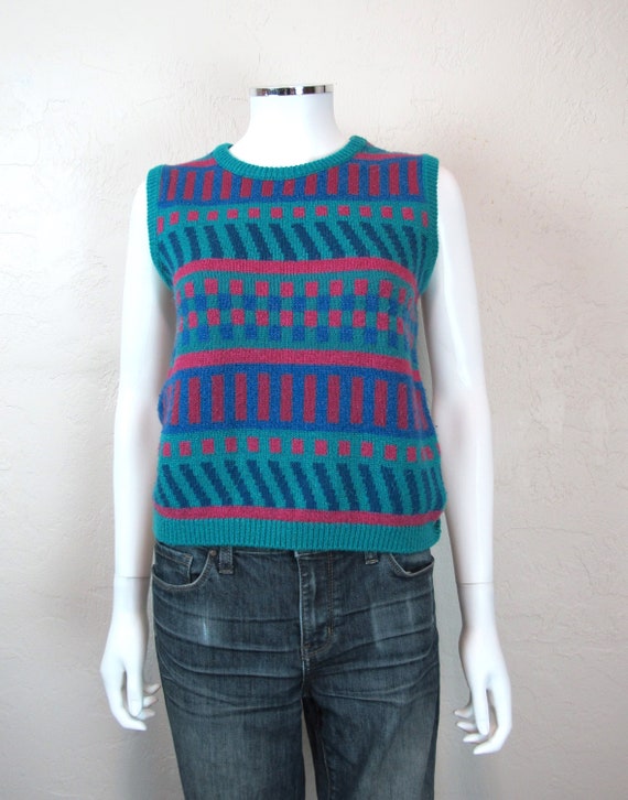 Vintage 80s Sweater Vest by Folio by Fire Islander