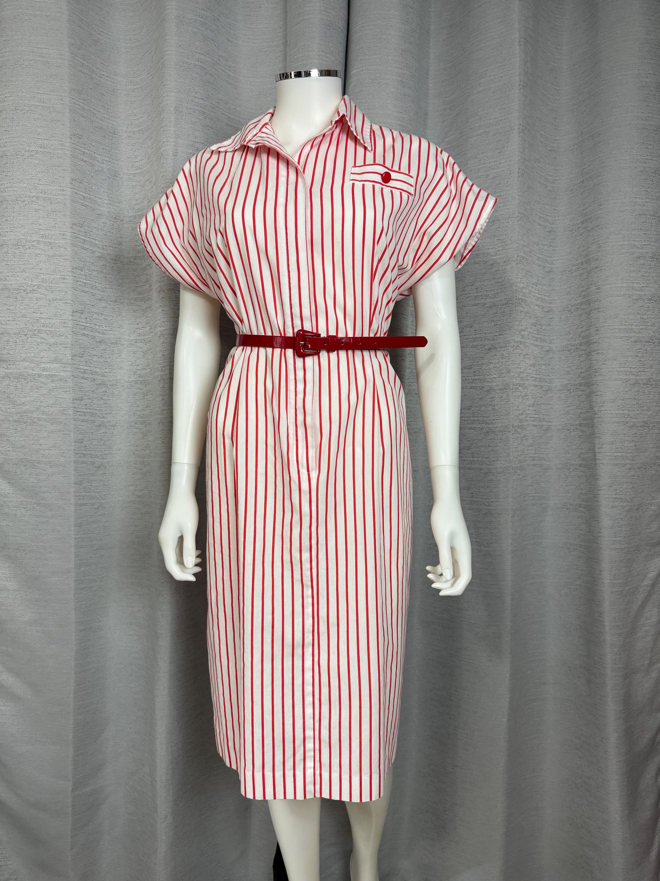 strapless open back dress vintage 1950s striped dress {xs}  Trunk of Dresses
