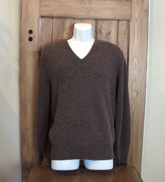 Vintage 70s/80s Men's Robert Bruce Pullover Mocha… - image 1