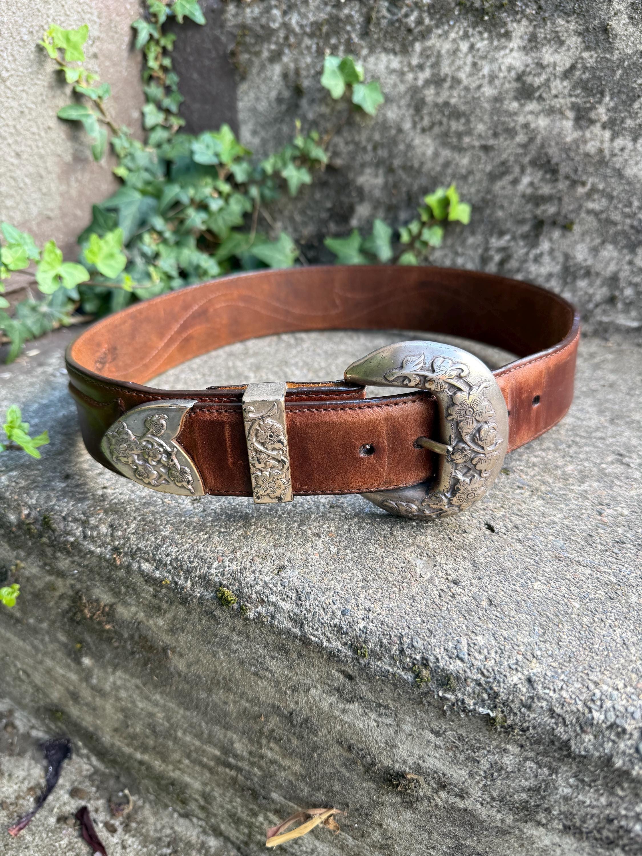 BRIGHTON★　USA VINTAGE ウエスタン　レザー　ベルト 1993 Brighton Belt - Etsy