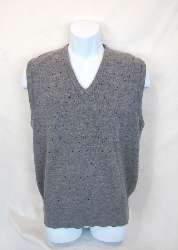 Vintage Sweater Vest by Lord Jeff Very Soft Gray w
