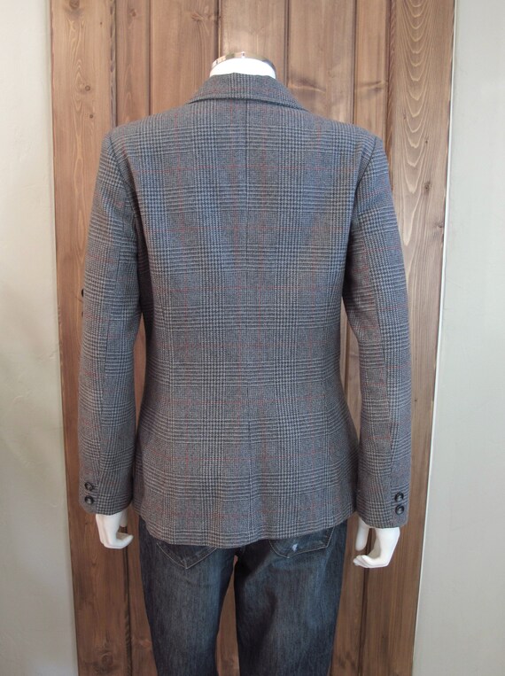 Vintage 80s Tan Jay Wool Tweed Houndstooth Blazer - image 5