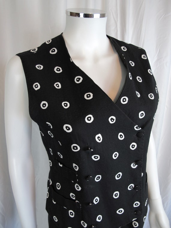 80s/90s French Abstract Vest: Noir C'est Noir - image 2