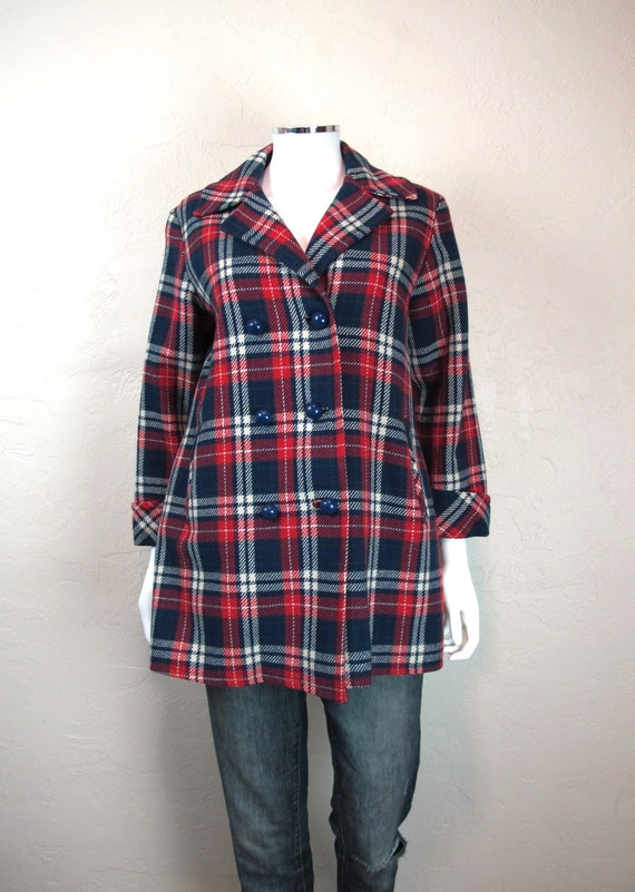 Vintage 70s Plaid Double Breasted Jacket by Eiffel