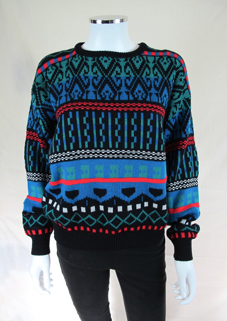 Vtg 80s Canyon River Blues Women/'s Sweater Funky Town
