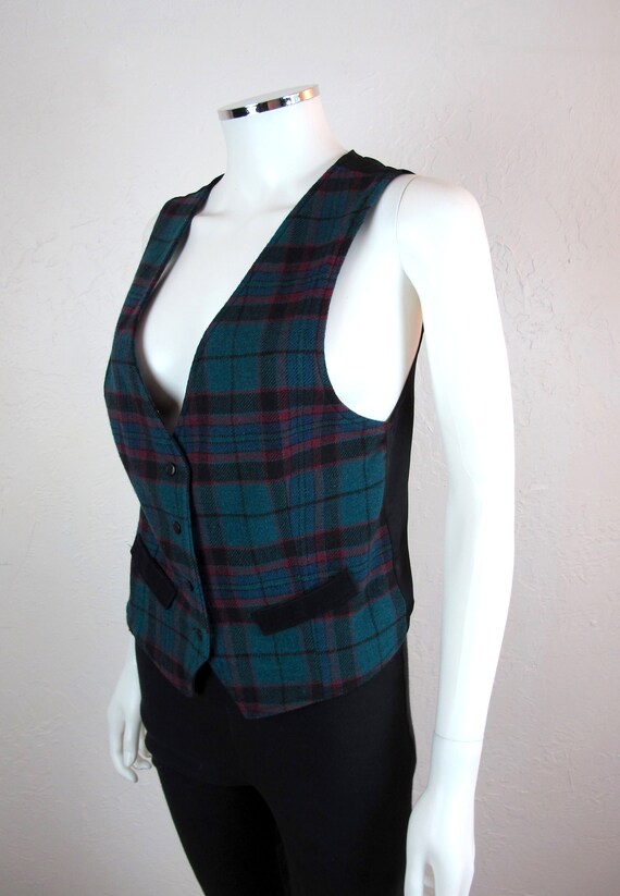 Vintage 80s Woolrich Woman Plaid Vest - image 2