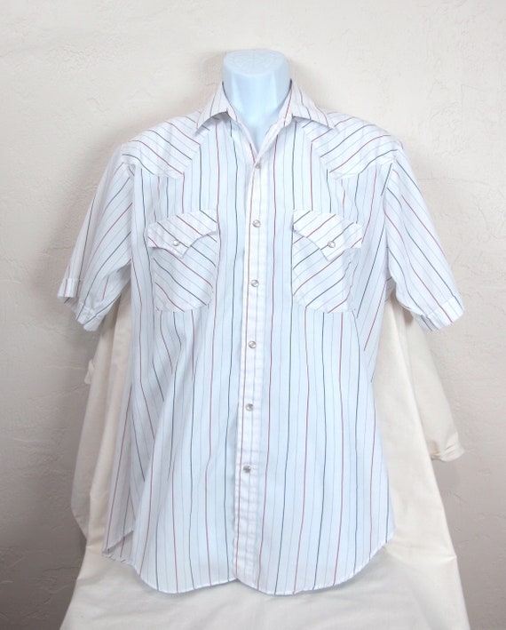 Vintage 80s Ely Plains Western Striped Button Up S