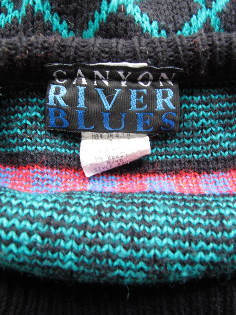 Vtg 80s Canyon River Blues Women/'s Sweater Funky Town