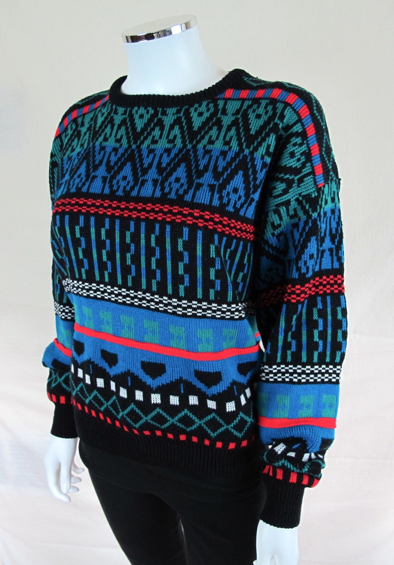 Vtg 80s Canyon River Blues Women/'s Sweater Funky Town
