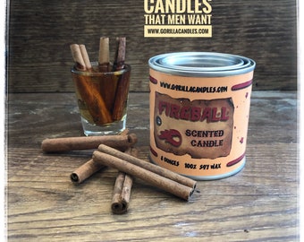 Fireball - Hot Cinnamon Scented Candle Soy Wax, cinnamon whiskey and regret