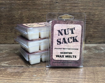 Nut Sack, Peanut Butter Cookie Scented, Natural Wax Melts, Man Candles Soy Melts, Candle Melts, Scented Wax Melts, Wax Melt, Gorilla Candles