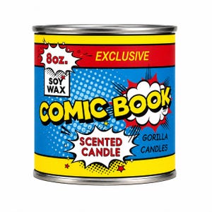 Comic Book Scented Candle - Smells like Ink, Paper, Newsprint - Bring back those childhood memories.