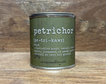 Petrichor Scented Candle - Wet pavement and dirt, first rain smell