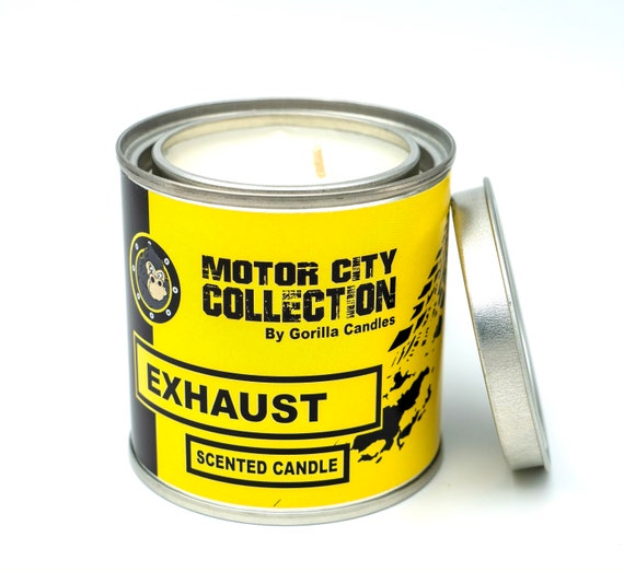 Exhaust Scented Candle: Car Guy Gift, 8 oz Soy Wax Paint Can