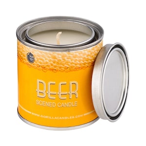 Beer Scented Candle Soy Wax Paint Can Man Candle,