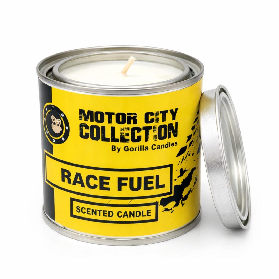 Race Fuel Scented Candle: 8 Oz Soy Wax Paint Can - Car Guy Gift - Etsy
