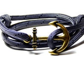 Nautical Anchor Bracelet Men Women Hand Made USA Adjustable