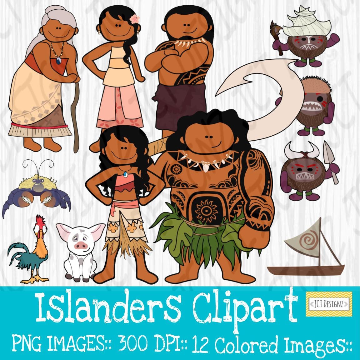 Moana Inspired Clipart Island Clipart Island Moana Moana Etsy