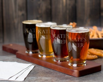 Conjunto de 3 bandejas de voo personalizadas para padrinhos, bandeja de voo de cerveja gravada, bandeja de voo de cerveja personalizada, bandeja de voo de cerveja artesanal, voos de cerveja gravados